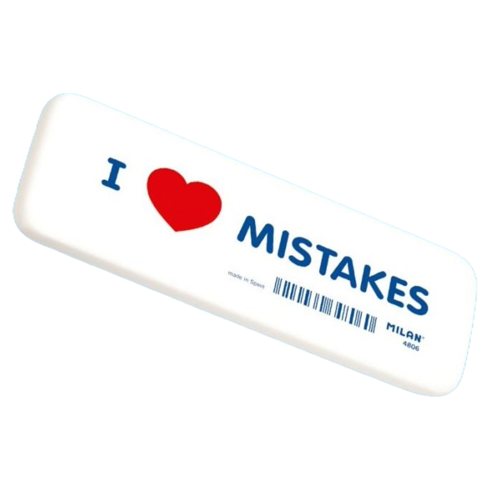 ΓΟΜΑ MILAN ΛΕΥΚΗ ΣΥΝΘΕΤΙΚΗ SOFT ΚΟΥΤΙ=6 ΤΕΜ. ΜΕΓΑΛΗ *I LOVE MISTAKES* CNM4806