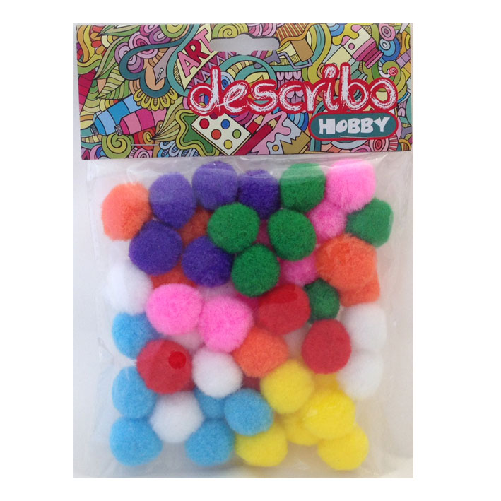 POMPONS 25MM 50 ΤΕΜ DES-0018 ΔΙAΦΟΡΑ ΧΡΩΜΑΤΑ