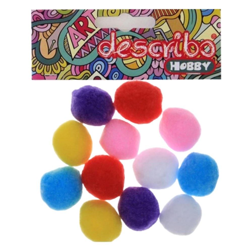 POMPONS 50MM 12 ΤΕΜ DES-0067 ΔΙAΦΟΡΑ ΧΡΩΜΑΤΑ