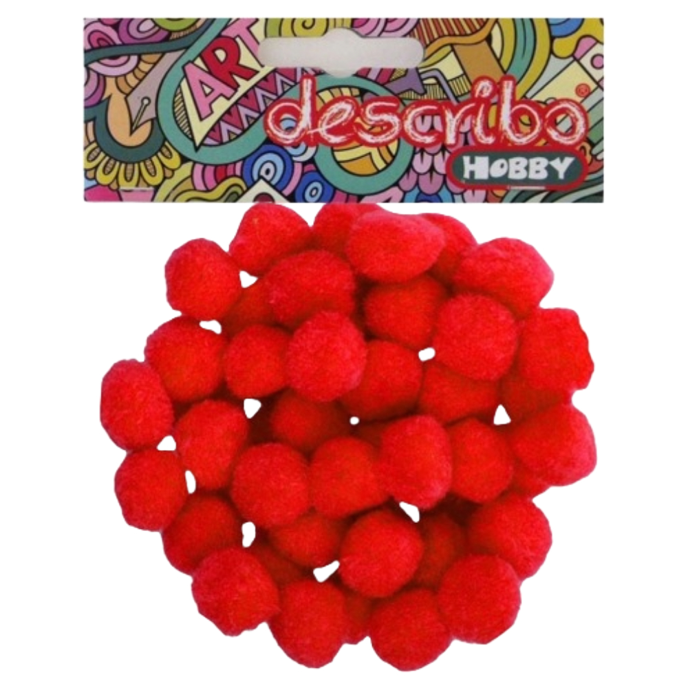 POMPONS 25 MM 50 ΤΕΜ DES-0071 ΚΟΚΚΙΝΟ