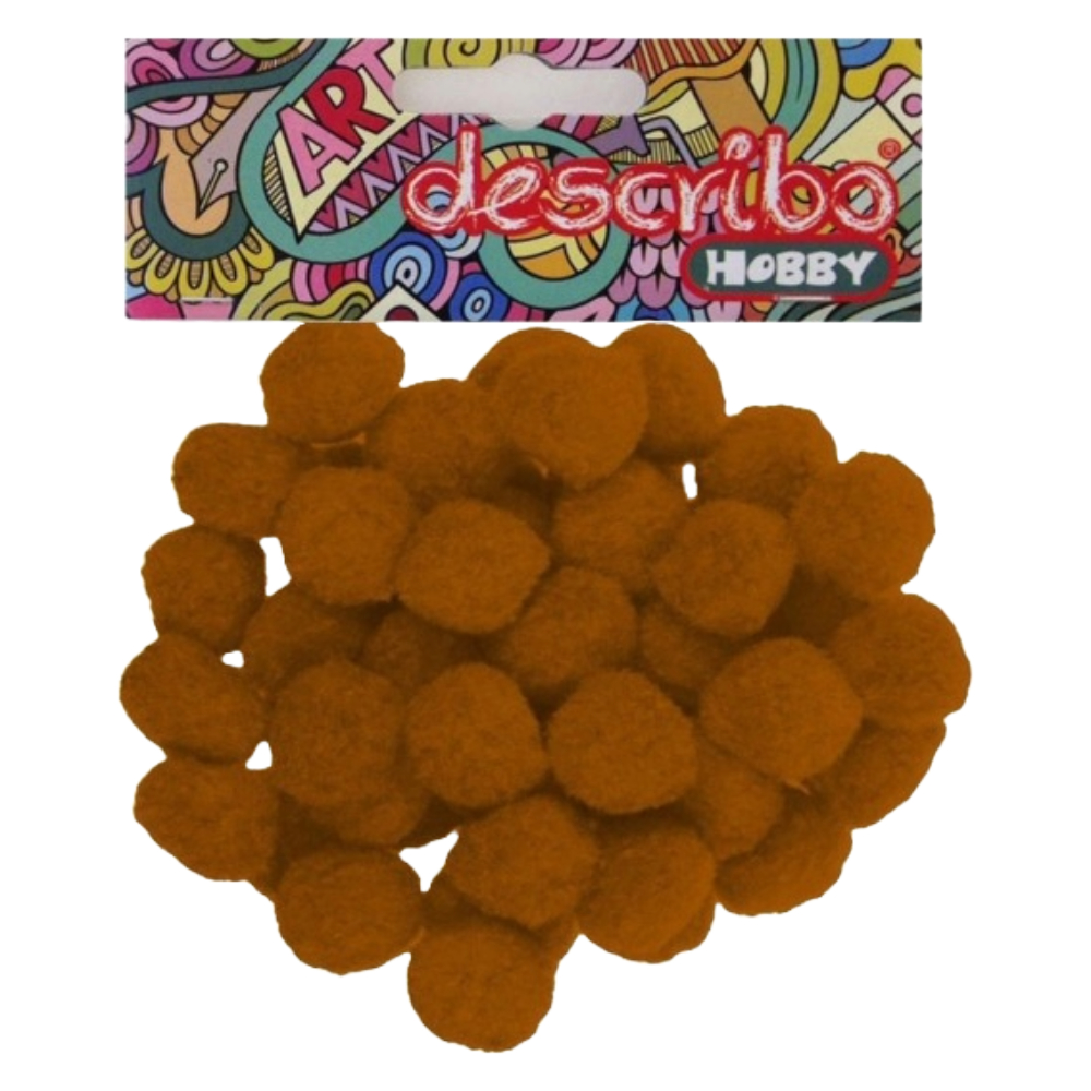 POMPONS 25 MM 50 ΤΕΜ DES-0076 ΚΑΦΕ ΑΝΟΙΧΤΟ