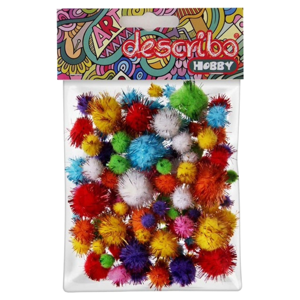 POMPONS 25 MM 50 ΤΕΜ DES-0079 GLITTER ΧΡΩΜΑΤΑ