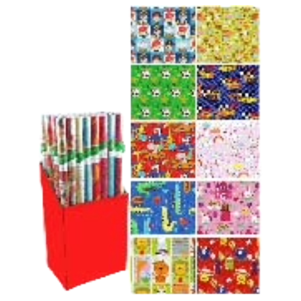 ΧΑΡΤΙ ΣΥΣΚΕΥΑΣΙΑΣ DESCRIBO-0123 ΠΑΙΔΙΚΟ 2m X 70cm (60 ΡΟΛΛΑ 10 ΑΣΟΡΤΙ ΣΧΕΔΙΑ)
