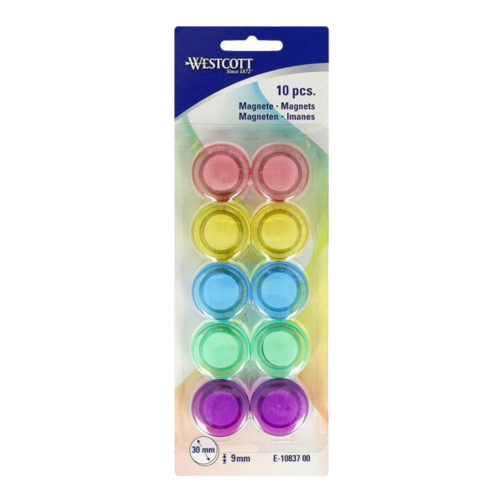 ΜΑΓΝΗΤΕΣ 30ΜΜ ΠΑΣΤΕΛ ΧΡΩΜΑΤΑ (ΒBLISTER 10 ΤΕΜ.) WESTCOTT E-10837