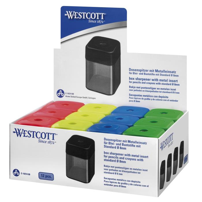ΞΥΣΤΡΑ ΒΑΡΕΛΑΚΙ WESTCOTT ΤΕΤΡΑΓΩΝΗ ΜΟΝΗ (4 ΑΣΟΡΤΙ ΧΡΩΜ) E-14214