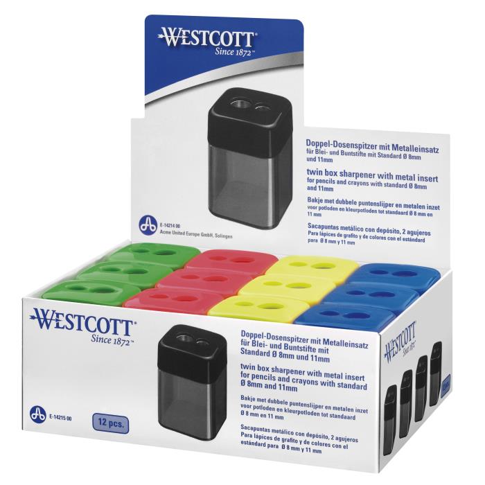 ΞΥΣΤΡΑ ΒΑΡΕΛΑΚΙ WESTCOTT ΤΕΤΡΑΓΩΝΗ ΔΙΠΛΗ (4 ΑΣΟΡΤΙ ΧΡΩΜ) E-14215