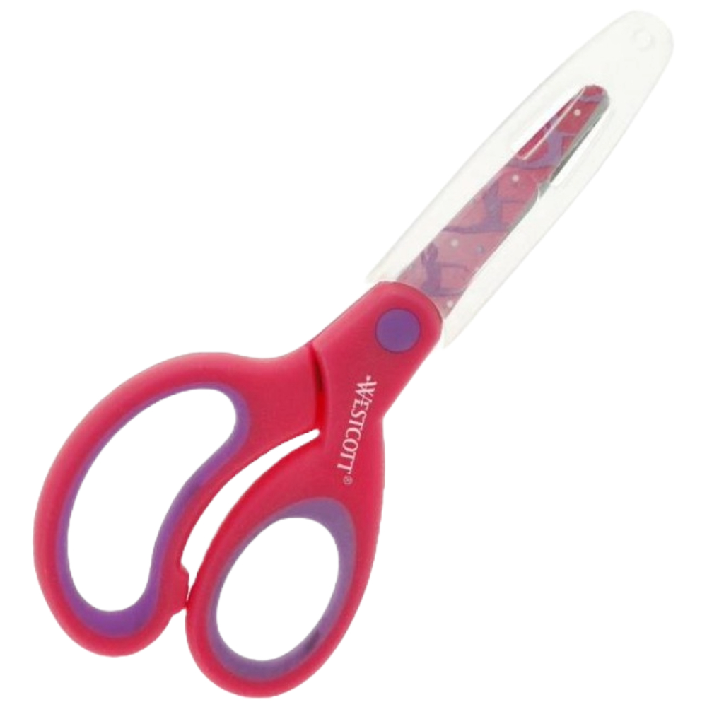 ΨΑΛΙΔΙ WESTCOTT ΣΧΟΛΙΚΟ 13CM SPORTY (+ΠΡΟΣΤΑΤΕΥΤΙΚΗ ΘΗΚΗ/ ΡΟΖ) E-21560