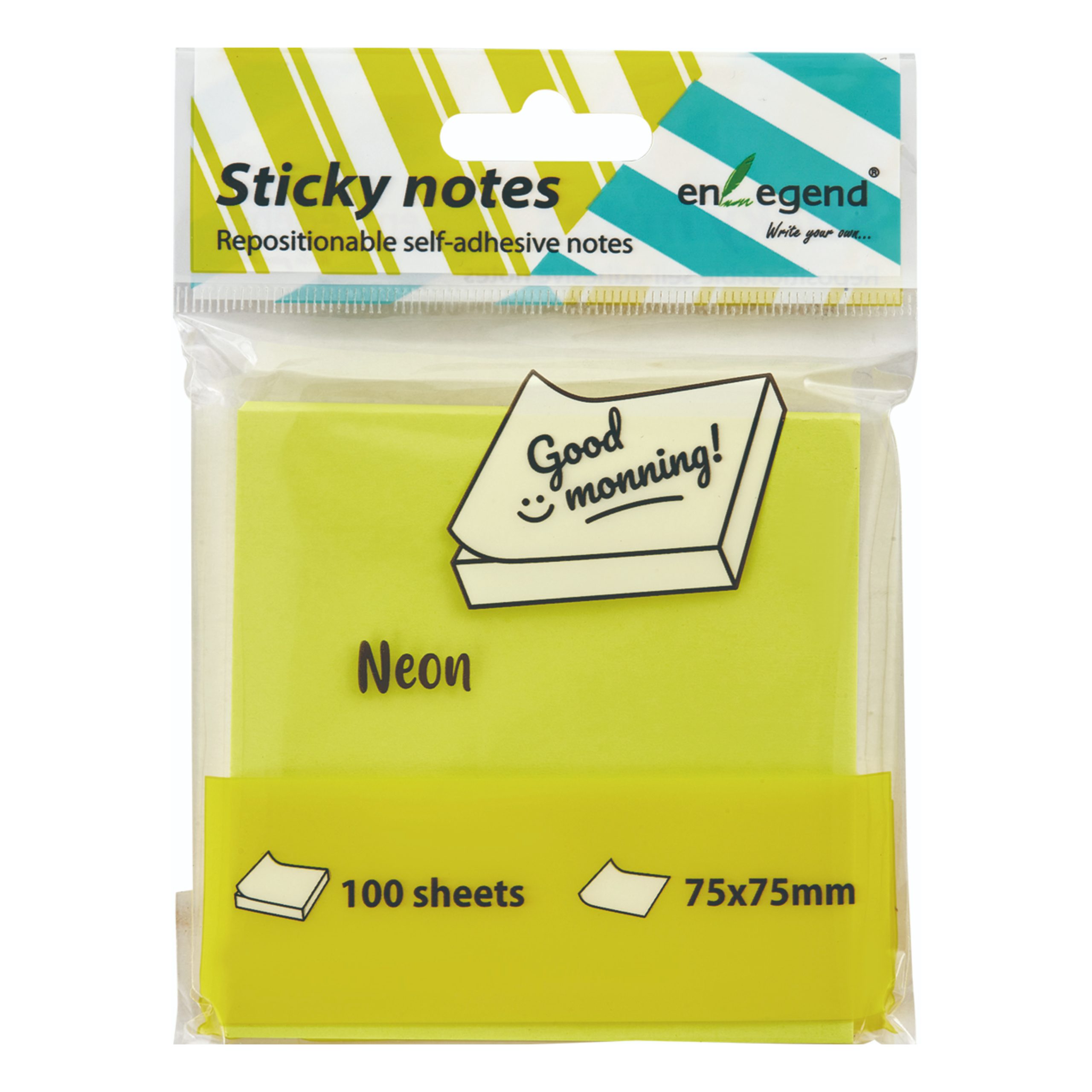 NOTES ENLEGEND ΚΥΒΟΣ 75X75 100Φ NEON ΚΙΤΡΙΝΟ ENL-SN75-YE