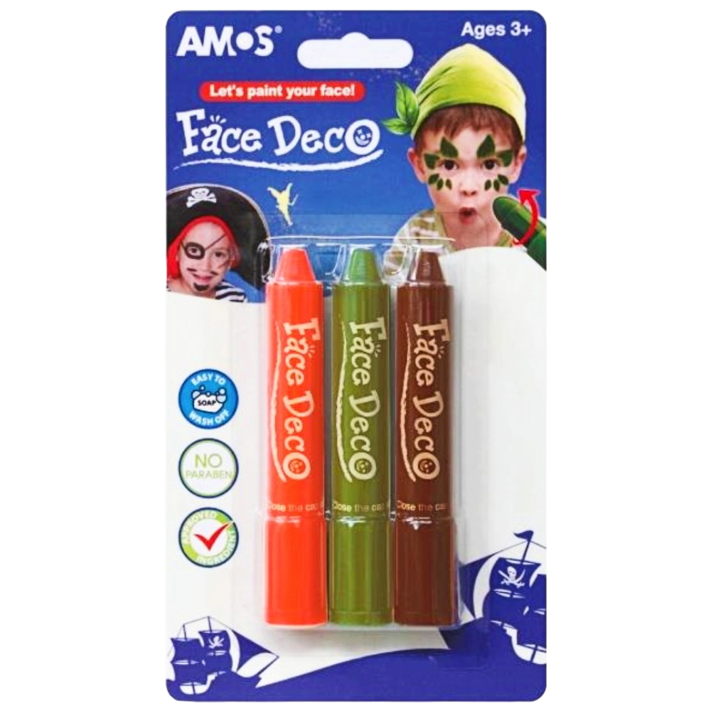 ΧΡΩΜΑΤΑ ΠΡΟΣΩΠΟΥ AMOS ΚΗΡΟΜΠΟΓΙΑ FACE DECO ΣΕΤ 3 ΧΡΩΜΑΤΩΝ BOYS FD5B3B