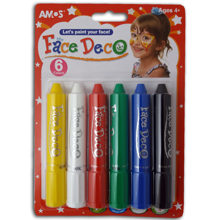 ΧΡΩΜΑΤΑ ΠΡΟΣΩΠΟΥ AMOS ΚΗΡΟΜΠΟΓΙΑ FACE DECO ΣΕΤ 6 ΧΡΩΜΑΤΩΝ FD5B6