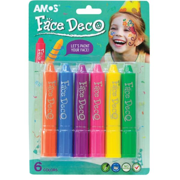 ΧΡΩΜΑΤΑ ΠΡΟΣΩΠΟΥ AMOS ΚΗΡΟΜΠΟΓΙΑ FACE DECO ΣΕΤ 6 ΧΡΩΜΑΤΩΝ FANCY FD5B6S
