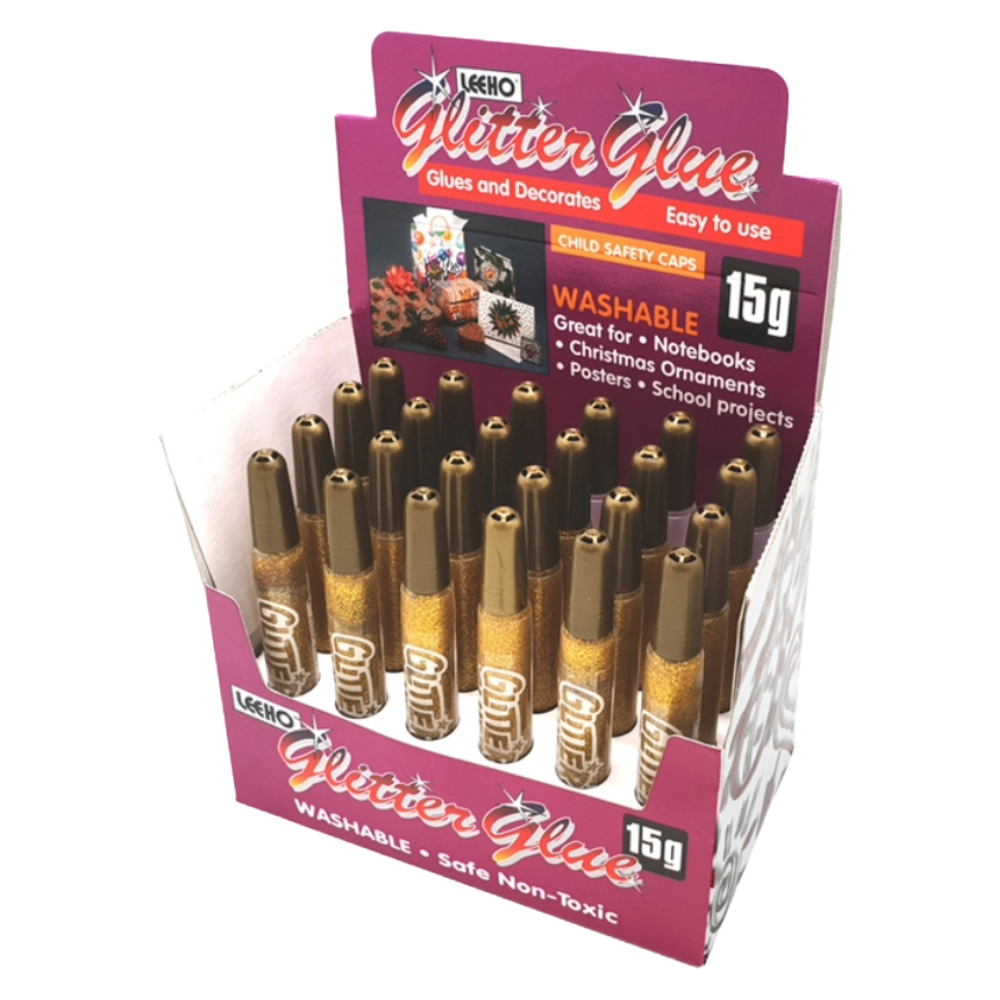 ΚΟΛΛΑ GLITTER GLUE LEEHO 15GR ΤΕΜΑΧΙΟ ΧΡΥΣΟ GG-15D-24G