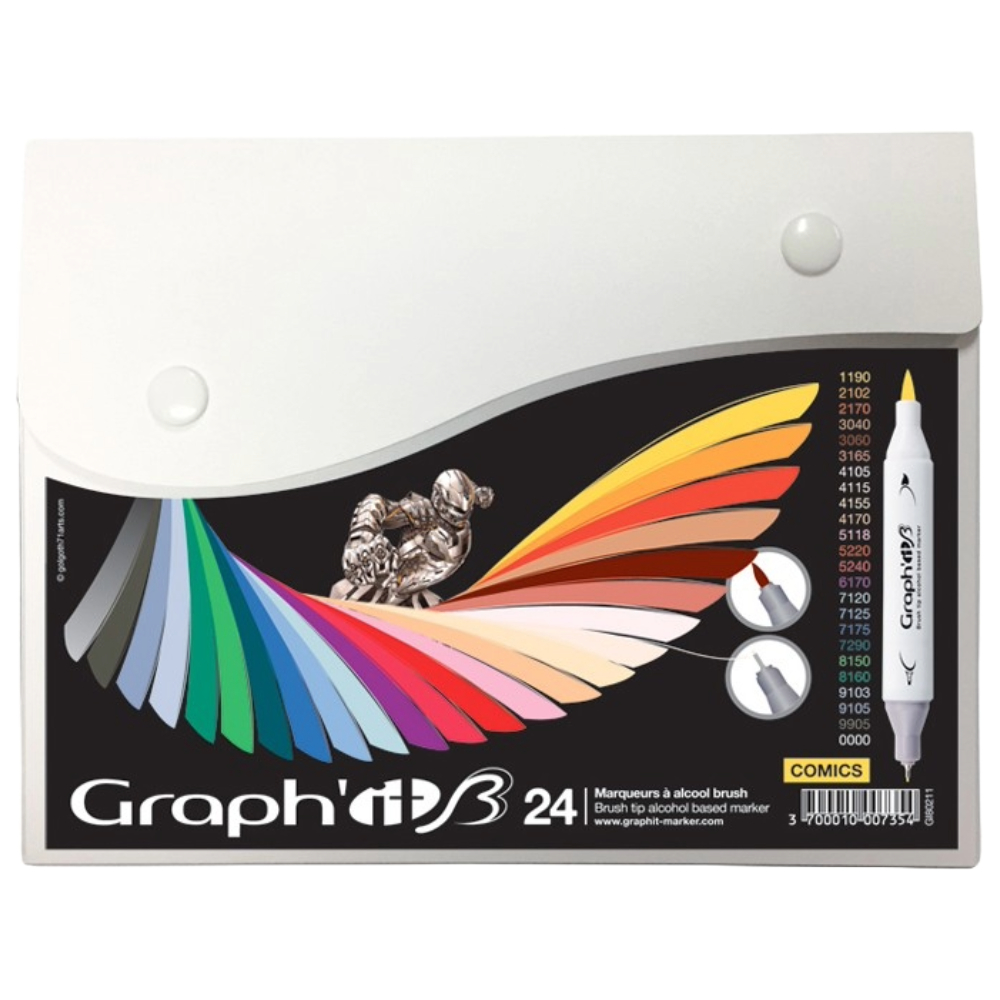 ΜΑΡΚΑΔΟΡΟΙ ΟΙΝΟΠΝΕΥΜΑΤΟΣ ΔΙΠΛΗ ΜΥΤΗ ΠΙΝΕΛΟ COMICS (ΣΕΤ 24 ΤΕΜ) OZ GI80211