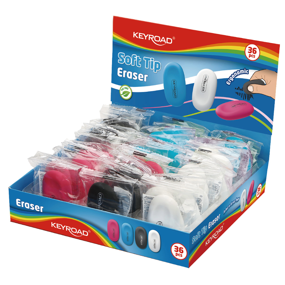 ΓΟΜΑ KEYROAD 971788 SOFT TIP 4 ΧΡ. ΚΟΥΤΙ 36 ΤΕΜΑΧΙΩΝ