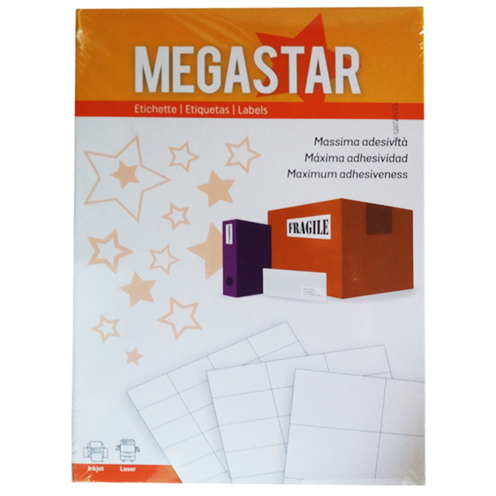 ΕΤΙΚΕΤΕΣ MEGASTAR 37X14MM 100/ΦΥΛΛΟ ΠΑΚΕΤΟ 100 ΦΥΛΛΩΝ AVERY TICO LP4MS-3714