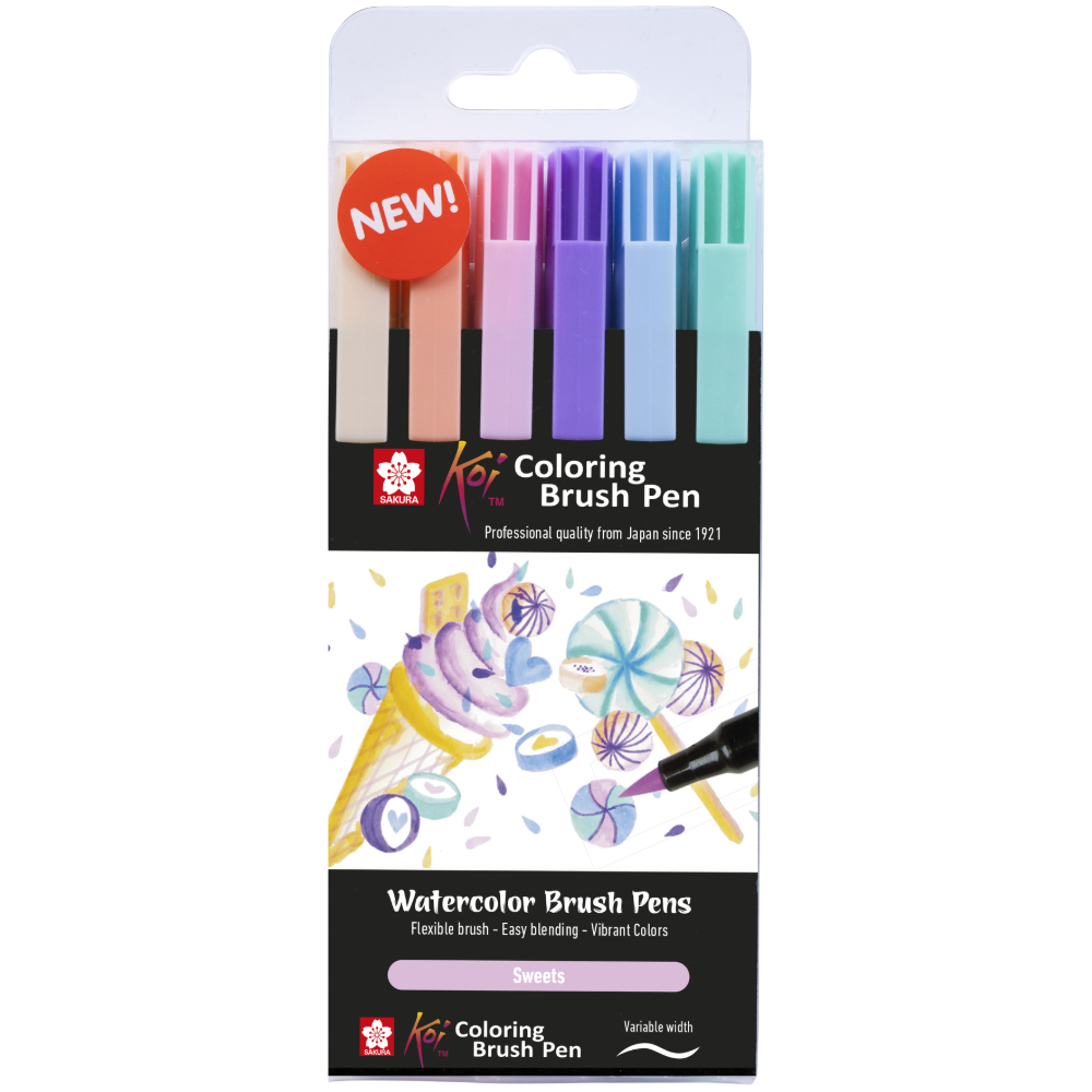 ΜΑΡΚΑΔΟΡΟΣ ART SAKURA BRUSH BLISTER 6 ΧΡΩΜΑΤΩΝ SWEETS POXBR6C