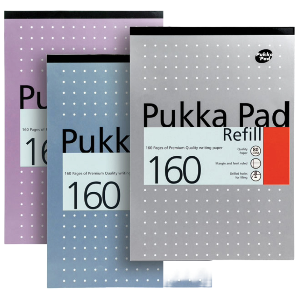 ΣΗΜΕΙΩΣΕΩΝ ΜΠΛΟΚ A4 PUKKA (+ΤΡΥΠΕΣ+ΠΕΡΙΘΩΡΙΟ) 160ΣΕΛ. 80 GSM (ΜΕΤΑΛΛΙΚΑ 0Χ.) REF80-1