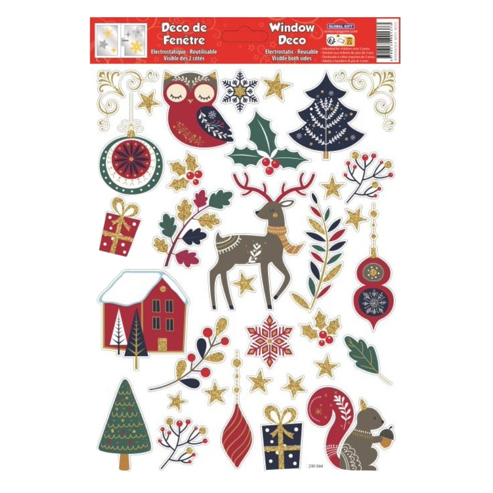 STICKERS CHRISTMAS WINDOW 20X30CM W230564 GLOBAL GIFT