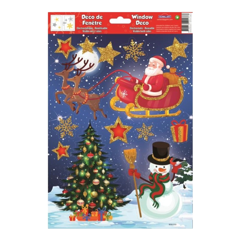 STICKERS CHRISTMAS WINDOW 20X30CM W30559 GLOBAL GIFT
