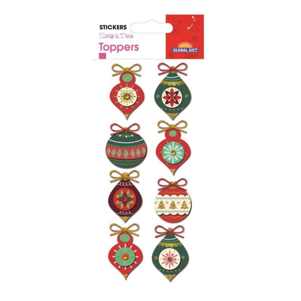 STICKERS CHRISTMAS SCENY/TOPPER 8X12CM 510080 GLOBAL GIFT