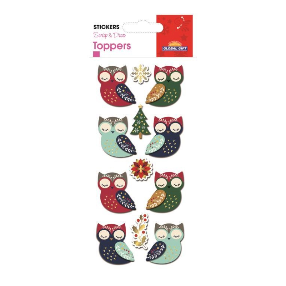 STICKERS CHRISTMAS SCENY/TOPPER 8X12CM 510083 GLOBAL GIFT