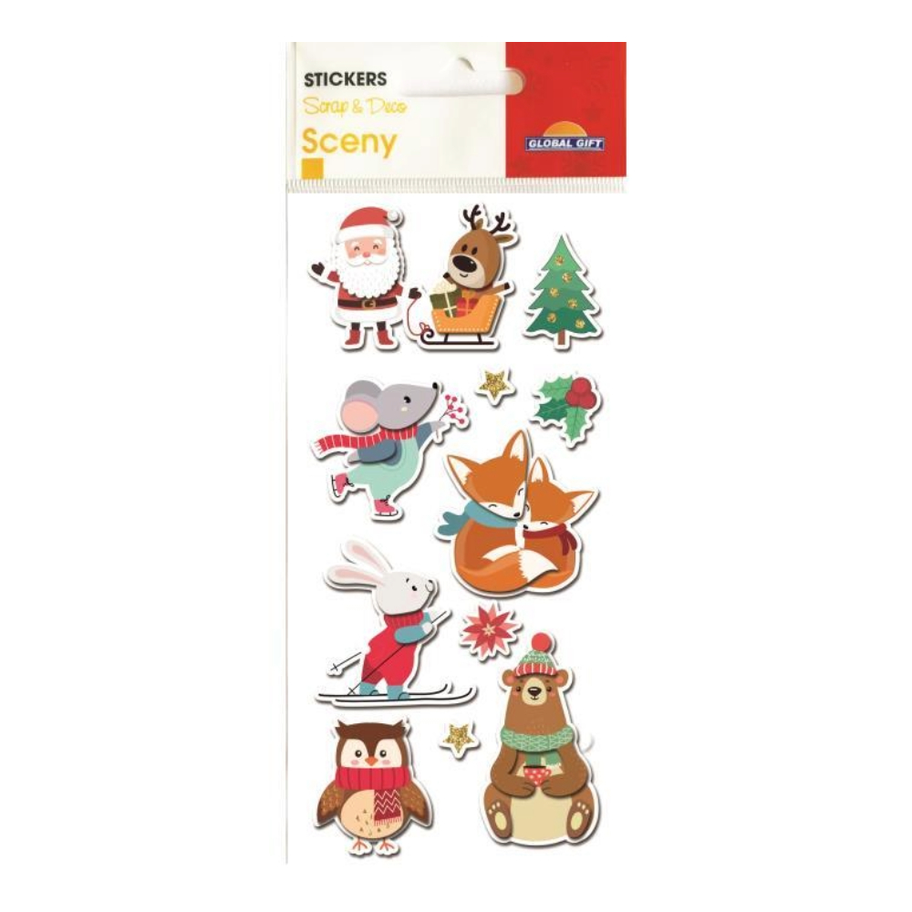 STICKERS CHRISTMAS SCENY 8X12CM 540067 GLOBAL GIFT