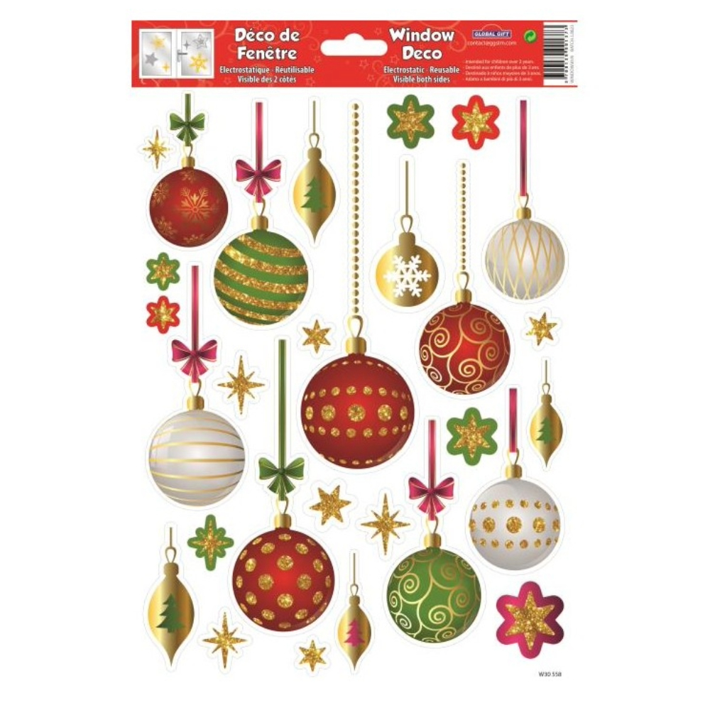 STICKERS CHRISTMAS WINDOW 20X30CM W30558 GLOBAL GIFT
