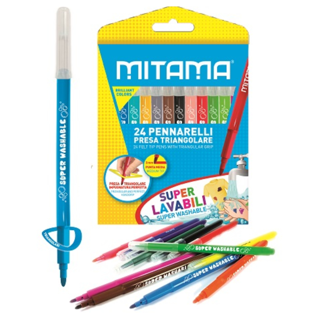 ΜΑΡΚΑΔΟΡΟΙ MITAMA (ΛΕΠΤΟΙ) 24 ΧΡΩΜ WASHABLE 61996