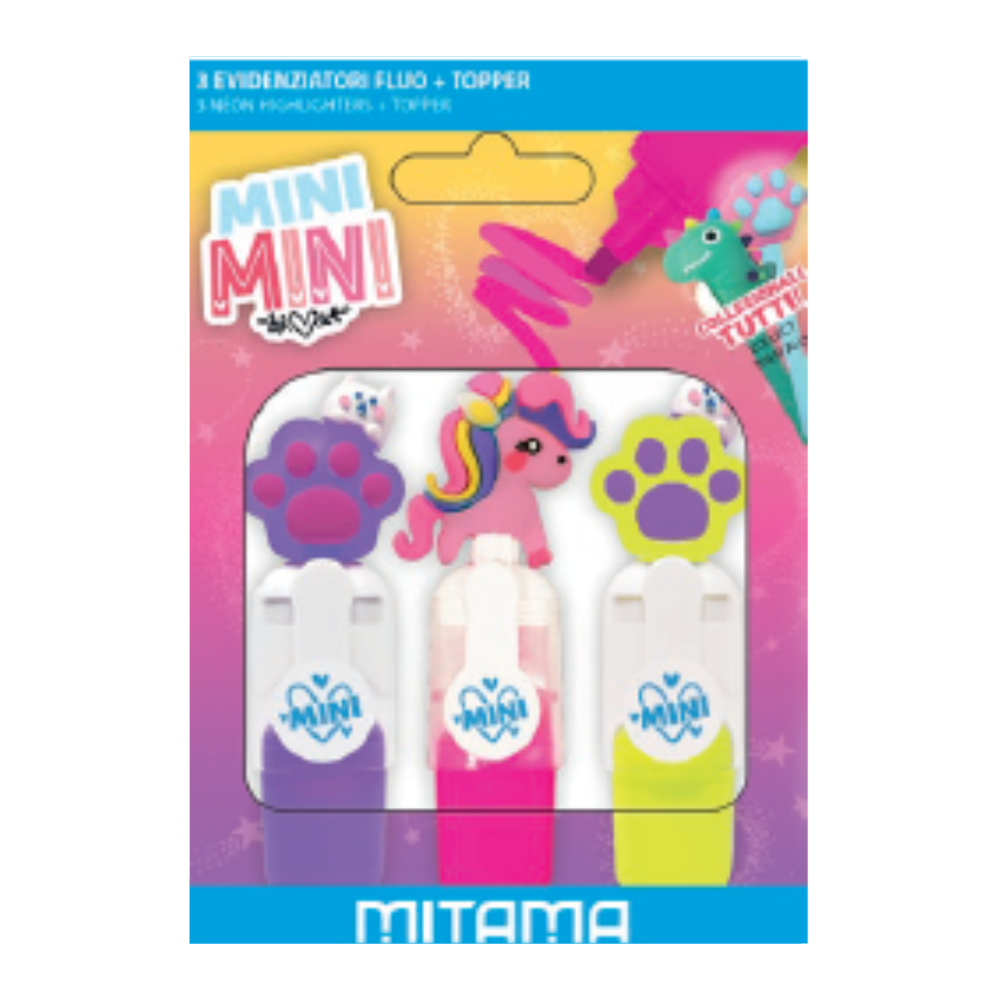 ΜΑΡΚΑΔΟΡΟΣ MITAMA ΥΠΟΓΡΑΜΜΙΣΗΣ MINI FLUO ΣΕΤ 3 ΤΕΜΑΧΙΩΝ 63879