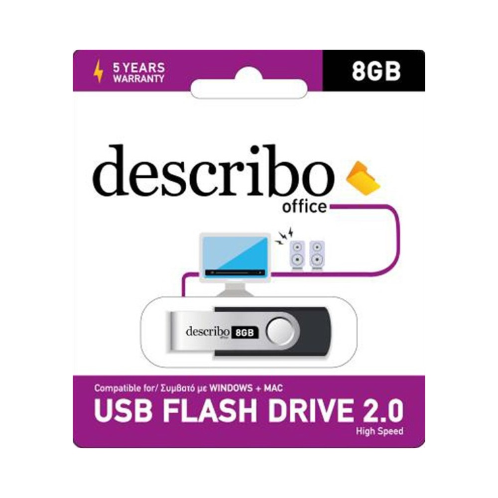 USB STICK HIGH SPEED 2.0 8GB DESCRIBO DES-408