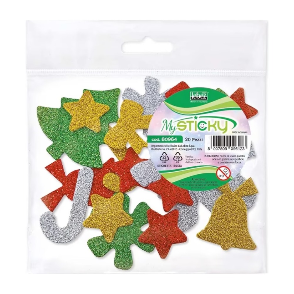 STICKERS CHRISTMAS LEBEZ ΑΦΡΩΔΗ GLITTER 20 ΤΕΜ. 14280964 ASSORTED