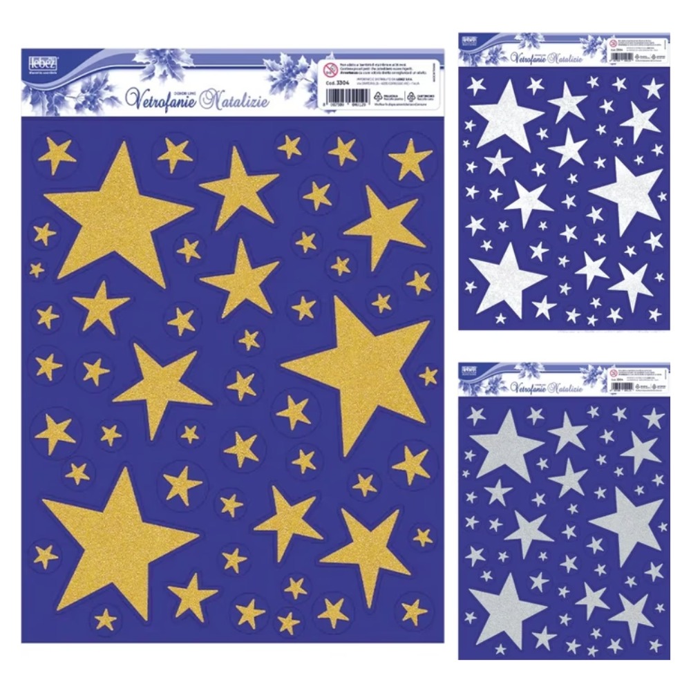 STICKERS CHRISTMAS LEBEZ WINDOW 30X37CM GLITTER 1423304