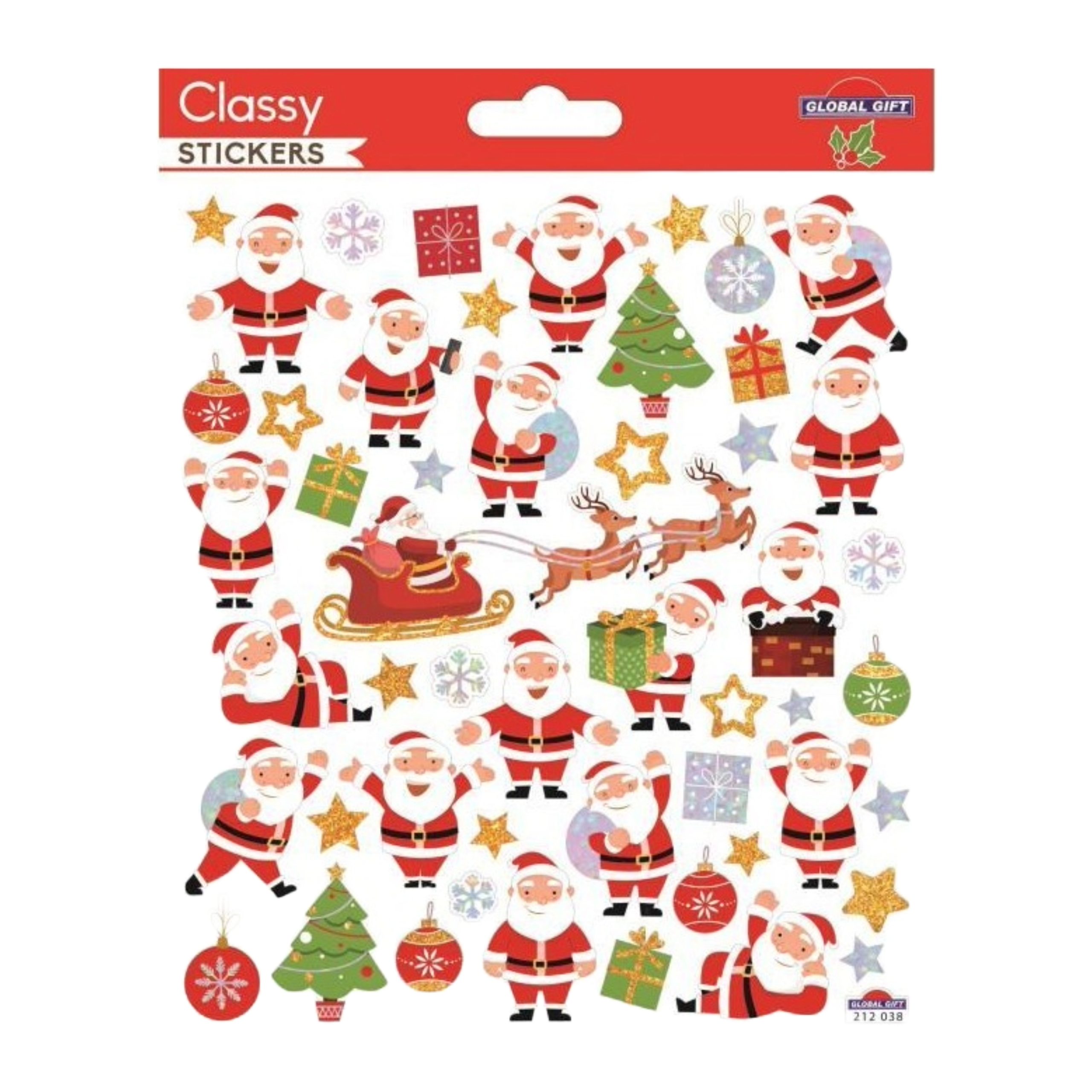 STICKERS CHRISTMAS CLASSY 15X17CM 212038 GLOBAL GIFT