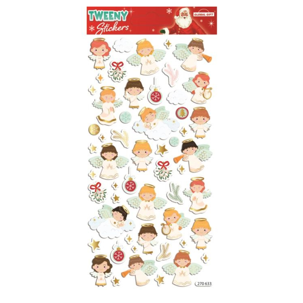 STICKERS CHRISTMAS TWENNY 9X17.5CM 270633 GLOBAL GIFT