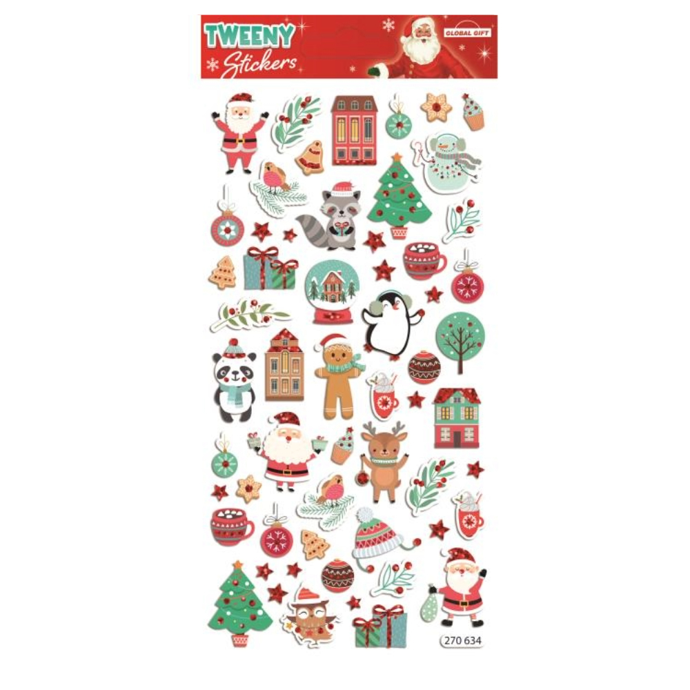 STICKERS CHRISTMAS TWENNY 9X17.5CM 270634 GLOBAL GIFT