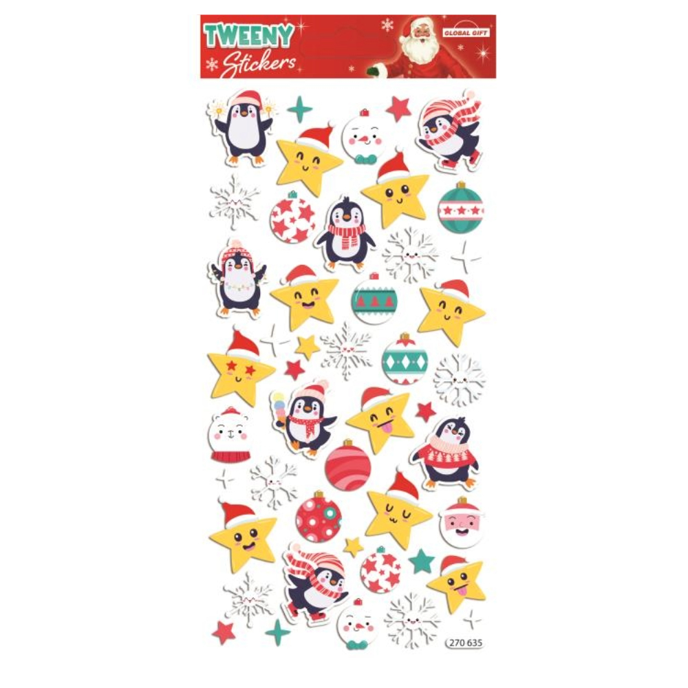 STICKERS CHRISTMAS TWENNY 9X17.5CM 270635 GLOBAL GIFT