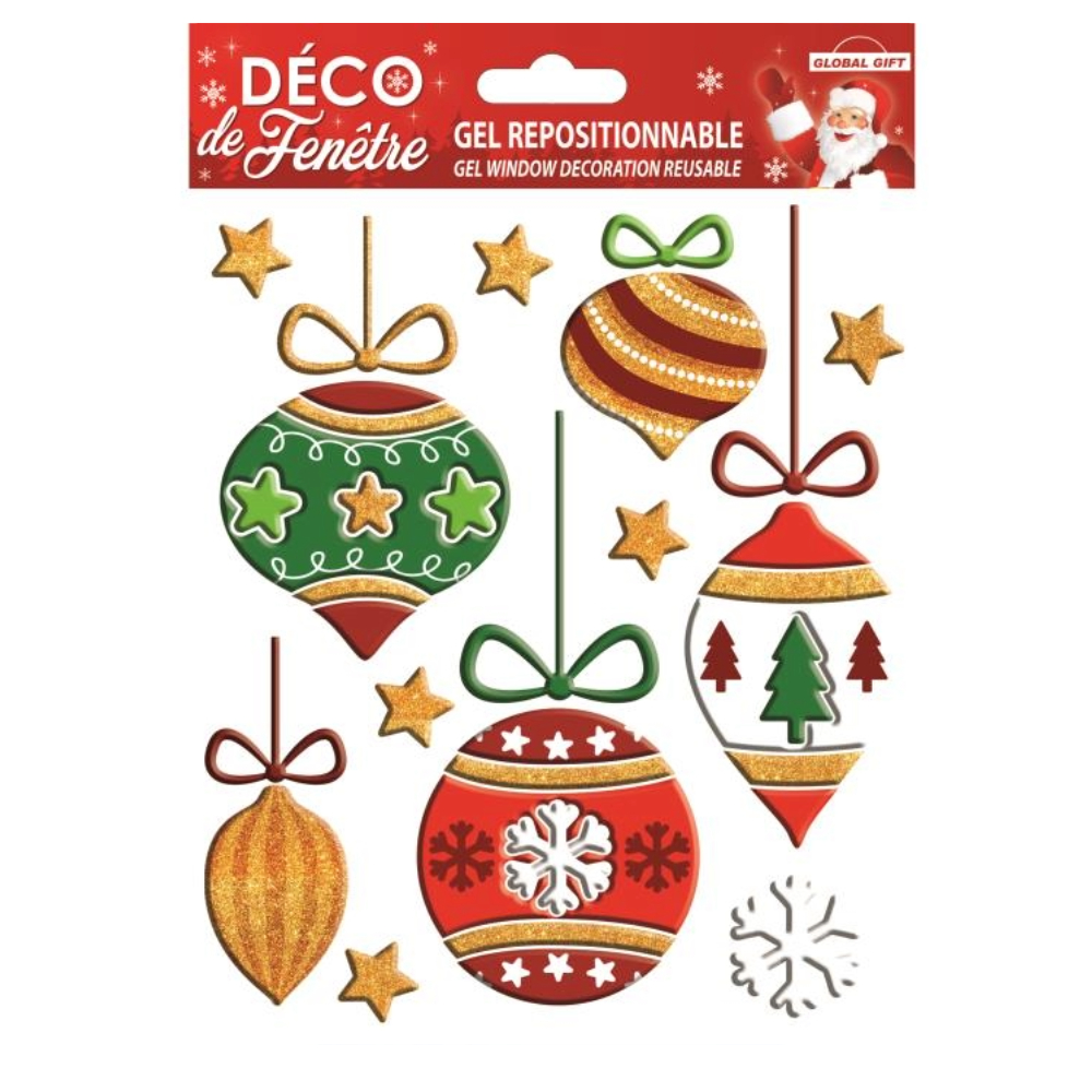 STICKERS CHRISTMAS 310-GEL 13X17CM 310520 GLOBAL GIFT