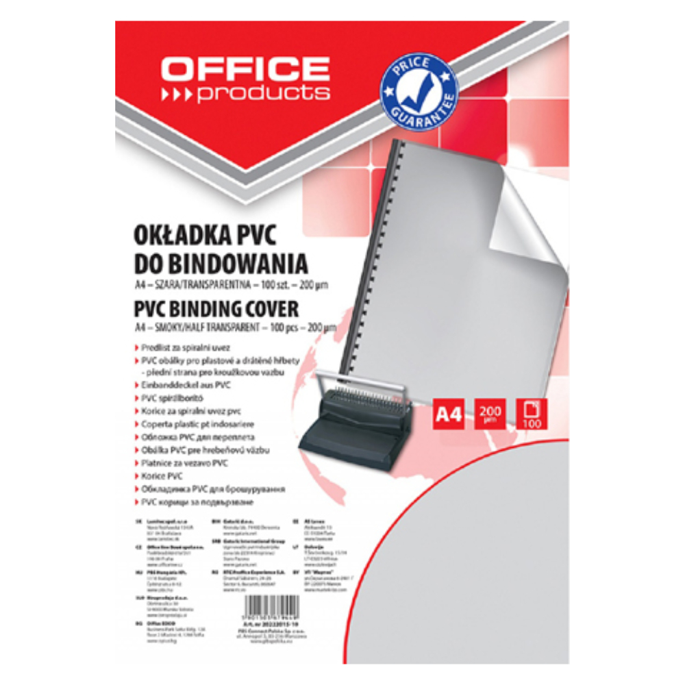 ΒΙΒΛΙΟΔΕΣΙΑΣ ΖΕΛΑΤΙΝΕΣ DONAU/OFFICE A4 PVC 200MIC/=100ΤΕΜ. 20222015-90