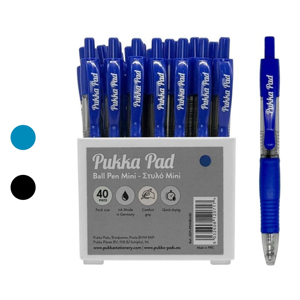 ΣΤΥΛΟ ΔΙΑΡΚΕΙΑΣ MINI PUKKA (+ΚΟΥΜΠΙ) 1.0mm (40) 2071-PEN-xx