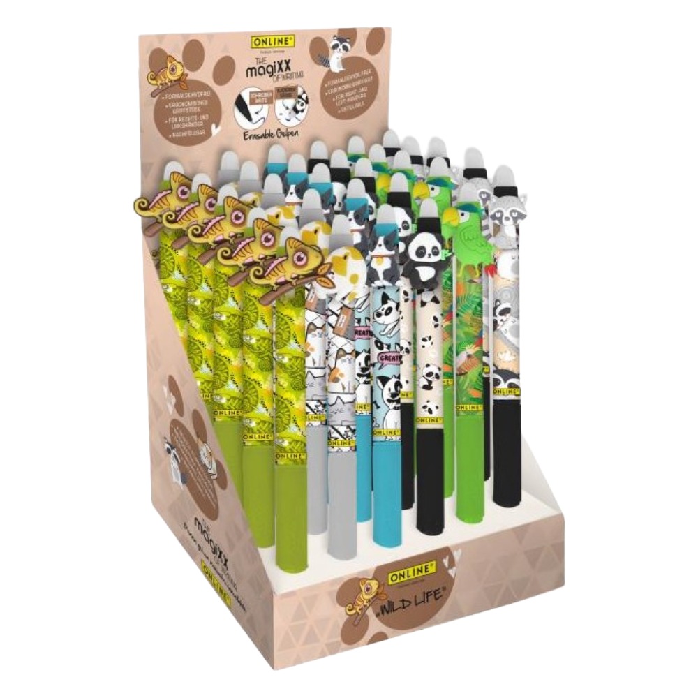 ΣΤΥΛΟ ONLINE GEL 35490-30 MAGIXX (ERASABLE)FUN WILDL LIFE (REFILLABLE) ΣΤΑΝΤ 30 ΤΕΜ.