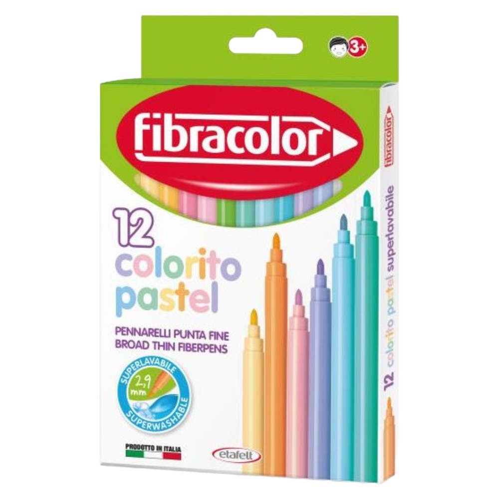 ΜΑΡΚΑΔΟΡΟΙ FIBRA (ΛΕΠΤΟΙ) COLORITO 12 ΧΡΩΜ (2,9MM) PASTEL 539SW012SEP