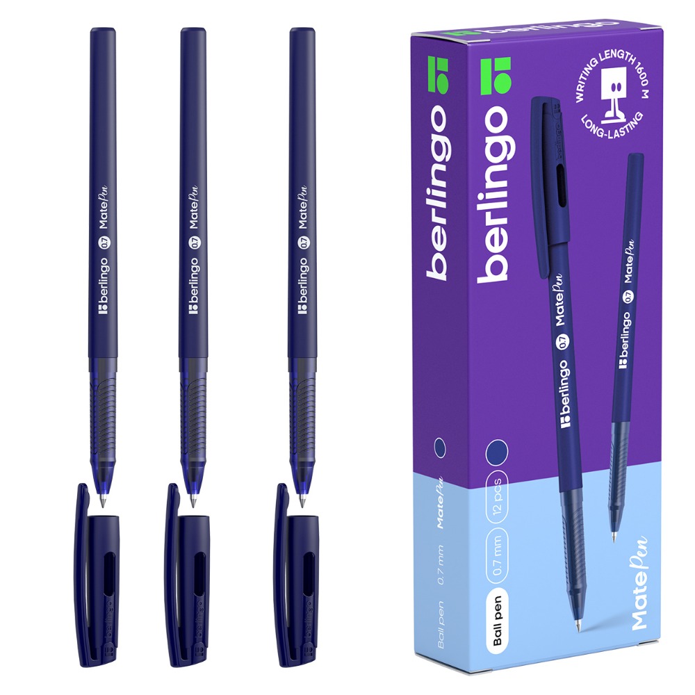 ΣΤΥΛΟ BERLINGO ΔΙΑΡΚΕΙΑΣ 0.7 "MATEPEN" BLUE +ΚΑΠΑΚΙ 388585 (12)
